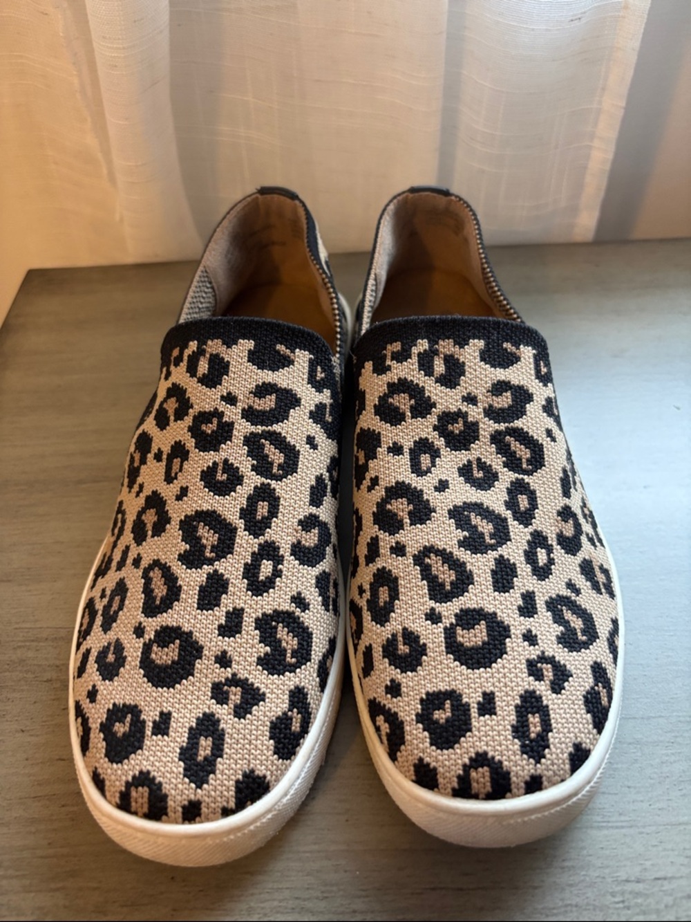 Leopard Print Slip-On Sneakers - Neutral Black & Tan